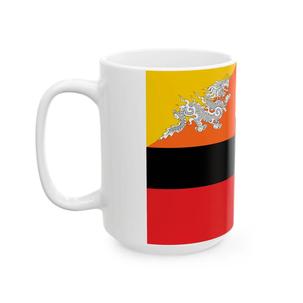 Flag of the Royal Bhutan Army (Bhutan) White Coffee Mug - Go Mug Yourself