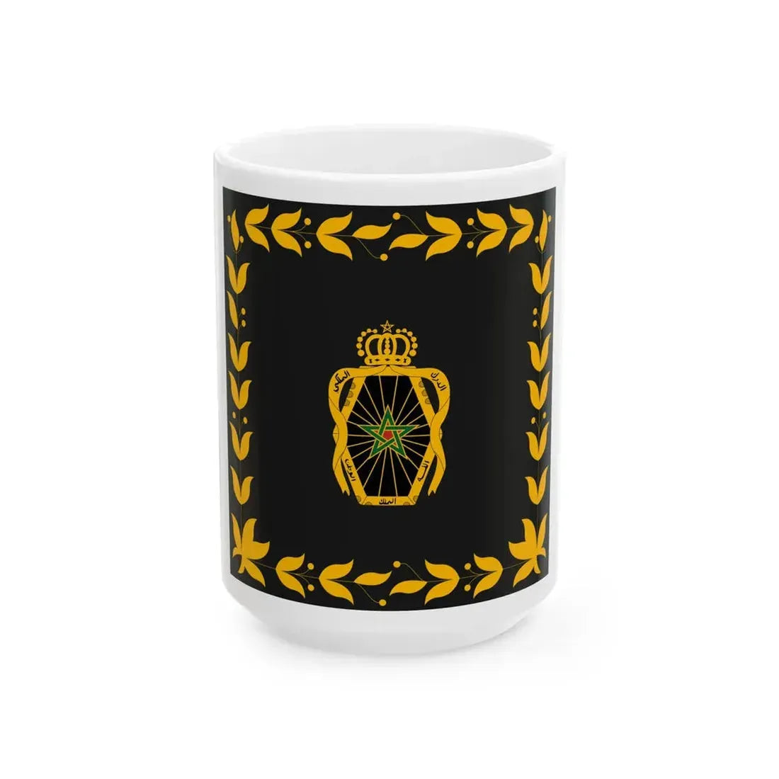 Flag of the Royal Moroccan Gendarmerie (Morocco) White Coffee Mug 15oz - Go Mug Yourself