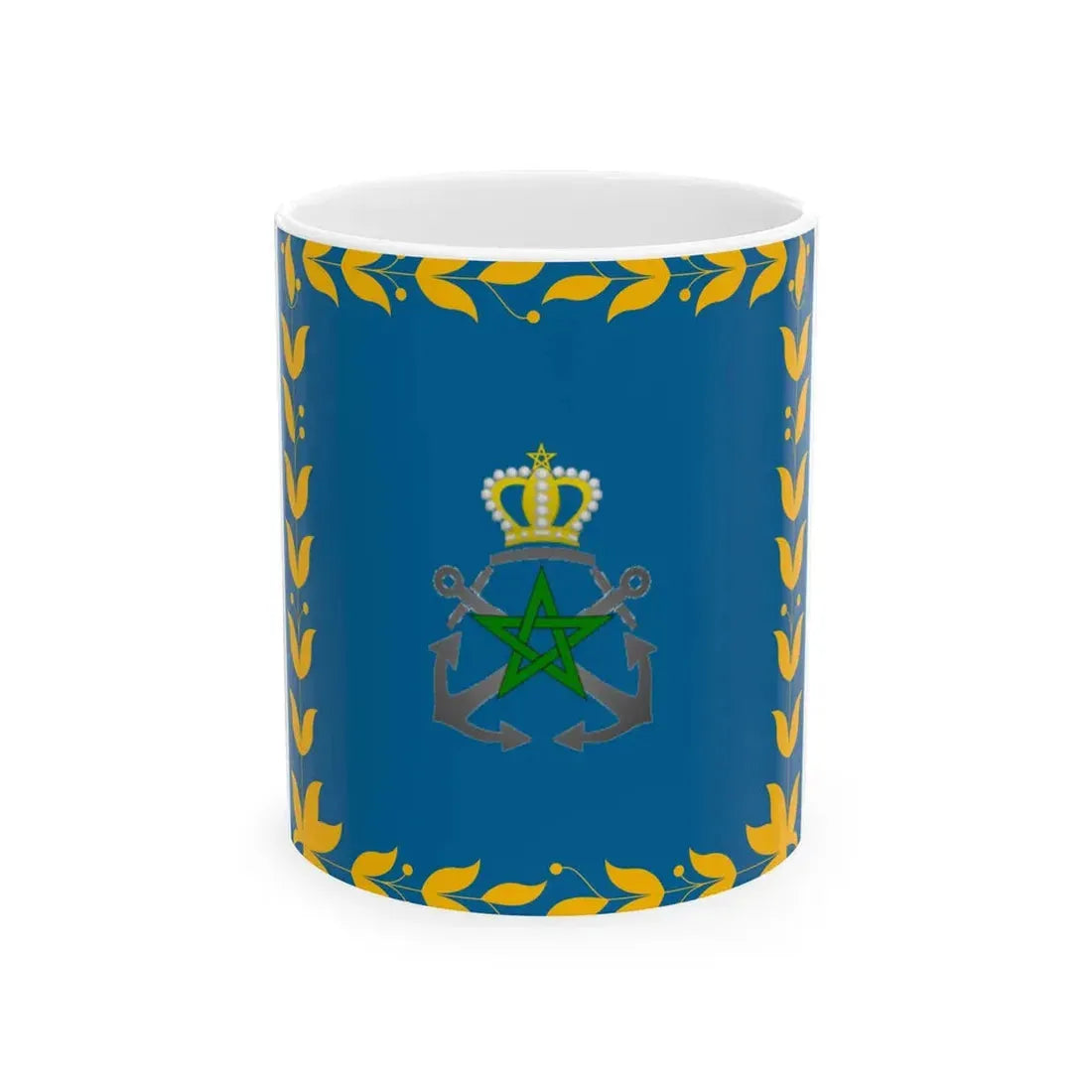 Flag of the Royal Moroccan Navy (Morocco) White Coffee Mug 11oz - Go Mug Yourself