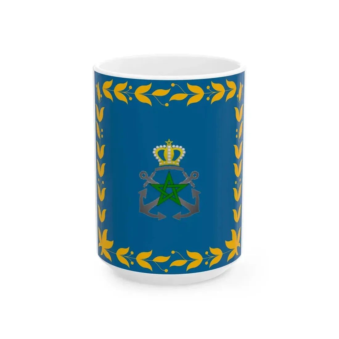 Flag of the Royal Moroccan Navy (Morocco) White Coffee Mug 15oz - Go Mug Yourself