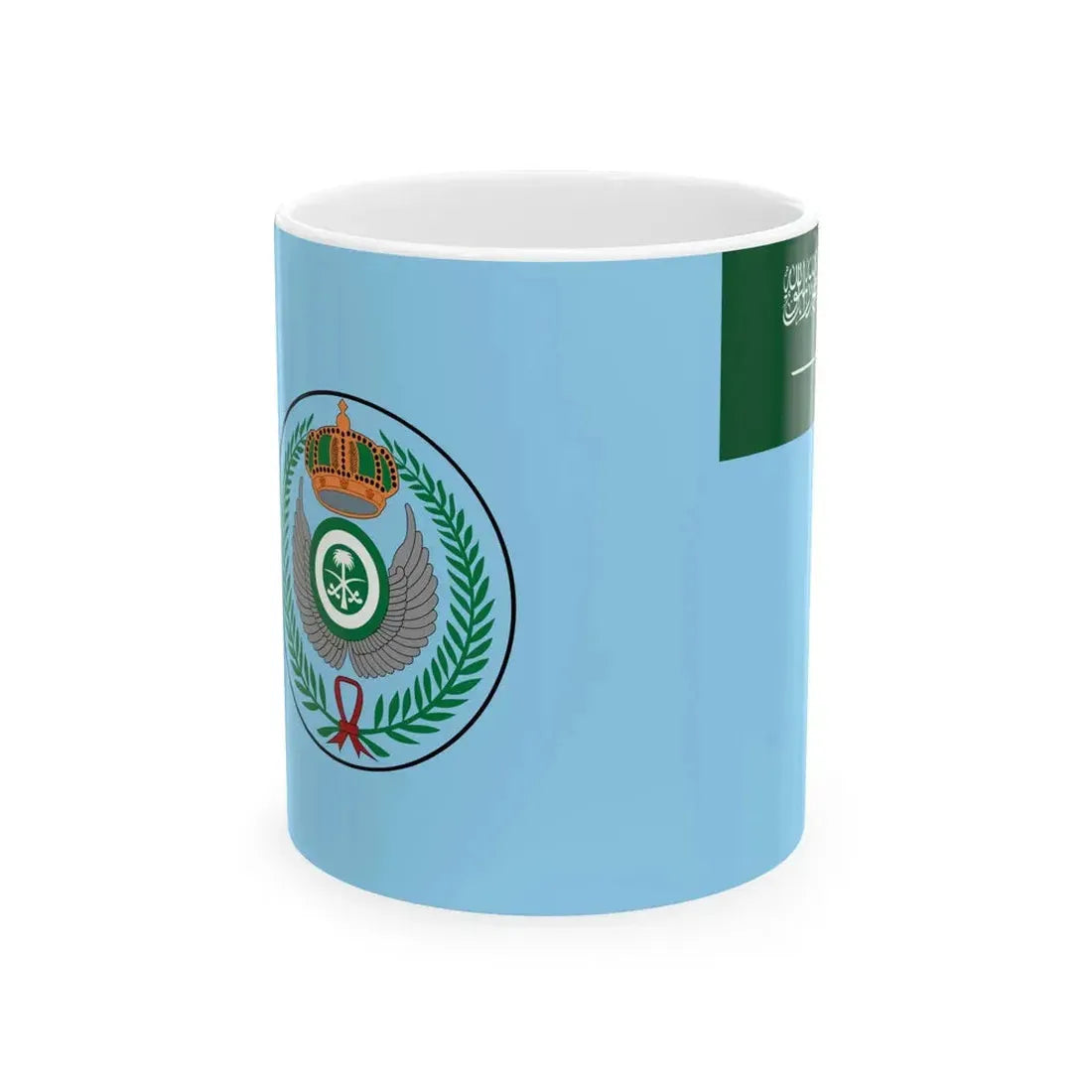 Flag of the Royal Saudi Air Force Seal (Saudi Arabia) White Coffee Mug 11oz - Go Mug Yourself