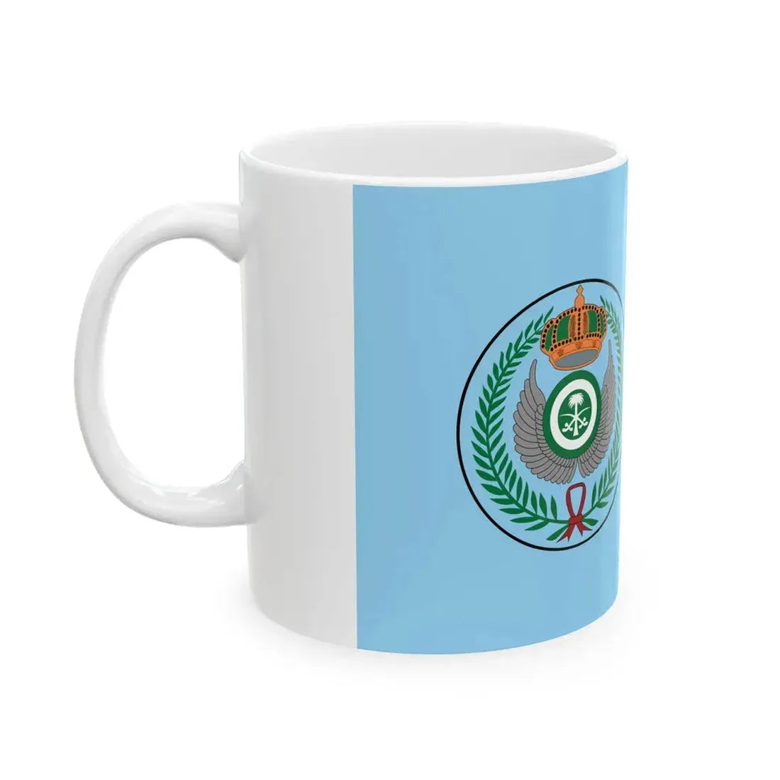 Flag of the Royal Saudi Air Force Seal (Saudi Arabia) White Coffee Mug - Go Mug Yourself
