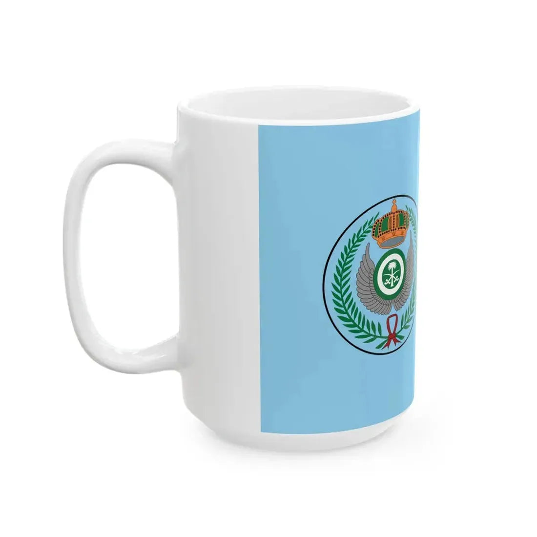 Flag of the Royal Saudi Air Force Seal (Saudi Arabia) White Coffee Mug - Go Mug Yourself