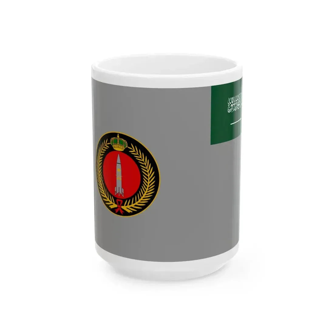 Flag of the Royal Saudi Strategic Missile Force (Saudi Arabia) White Coffee Mug 15oz - Go Mug Yourself