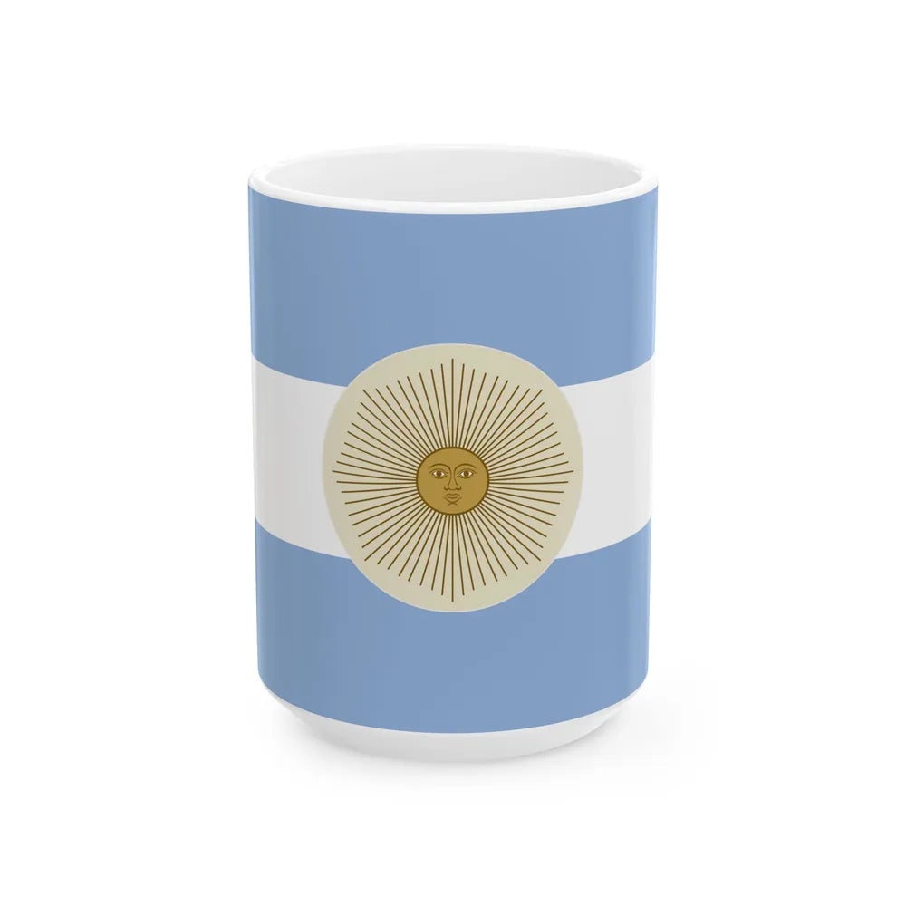 Flag of the San Juan Province reverse (Argentina) White Coffee Mug 15oz - Go Mug Yourself