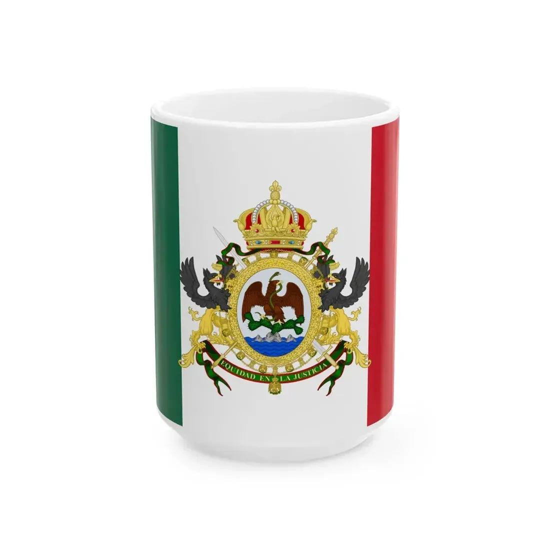 Flag of the Second Mexican Empire 1865-1867 (Mexico) White Coffee Mug 15oz - Go Mug Yourself