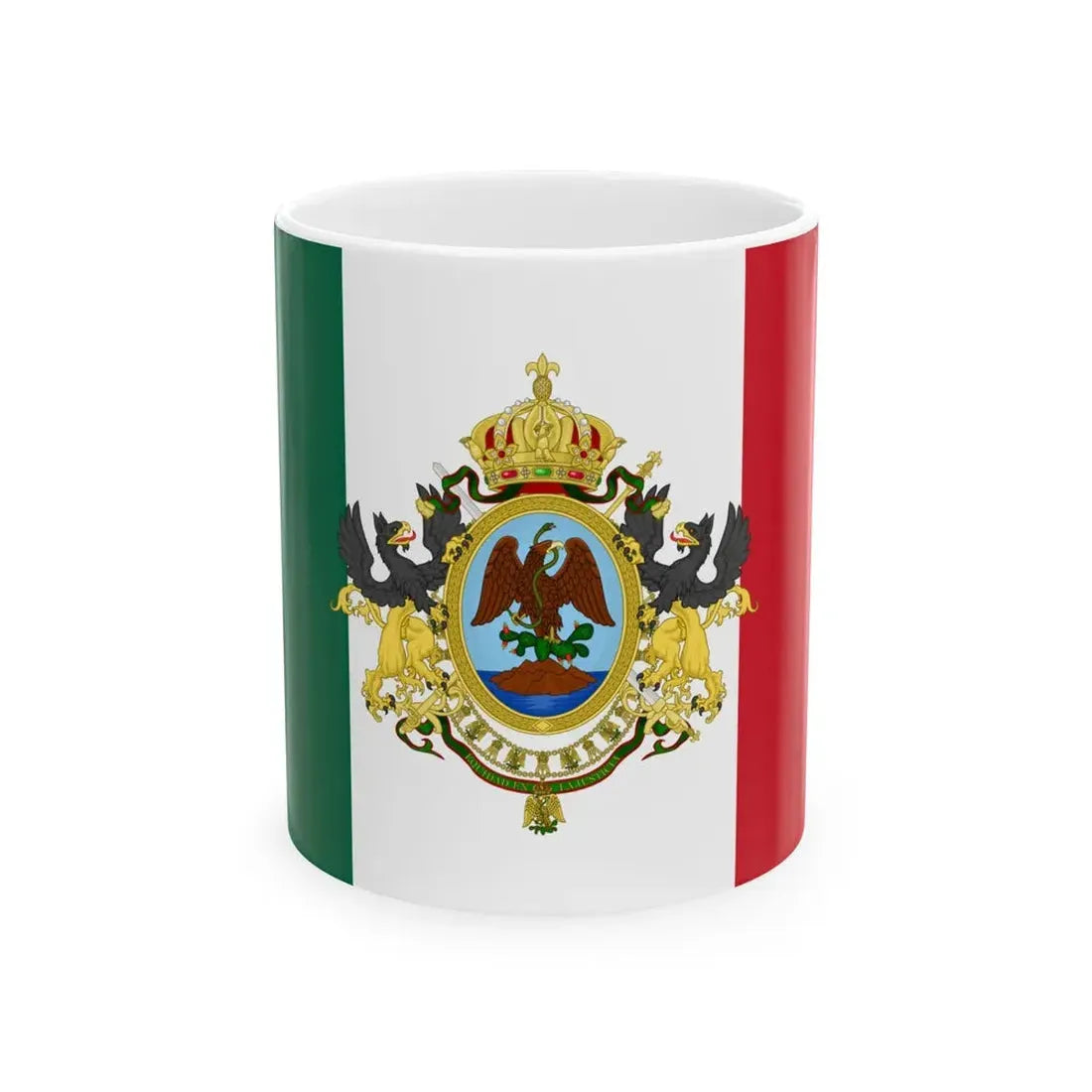 Flag of the Second Mexican Empire Imperial Banner (Mexico) White Coffee Mug 11oz - Go Mug Yourself