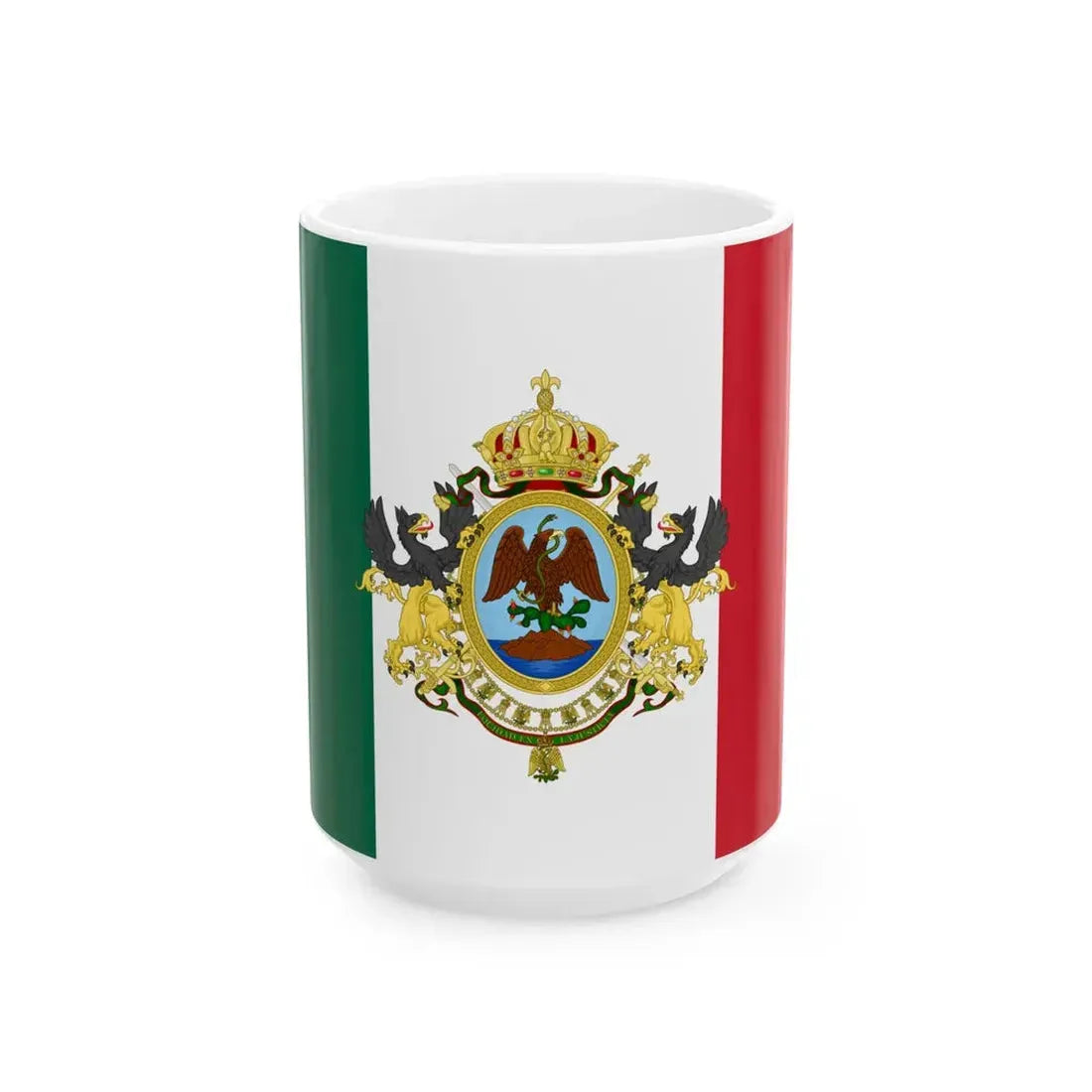 Flag of the Second Mexican Empire Imperial Banner (Mexico) White Coffee Mug 15oz - Go Mug Yourself