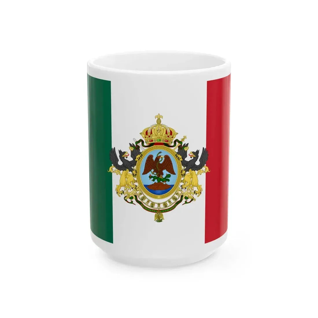 Flag of the Second Mexican Empire (Mexico) White Coffee Mug 15oz - Go Mug Yourself