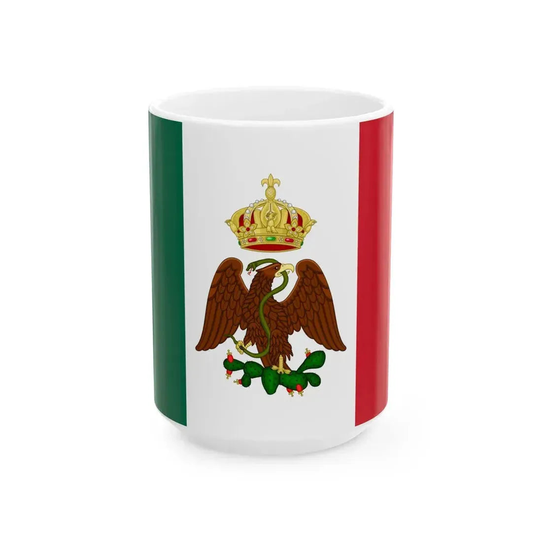 Flag of the Second Mexican Empire War Flag (Mexico) White Coffee Mug 15oz - Go Mug Yourself
