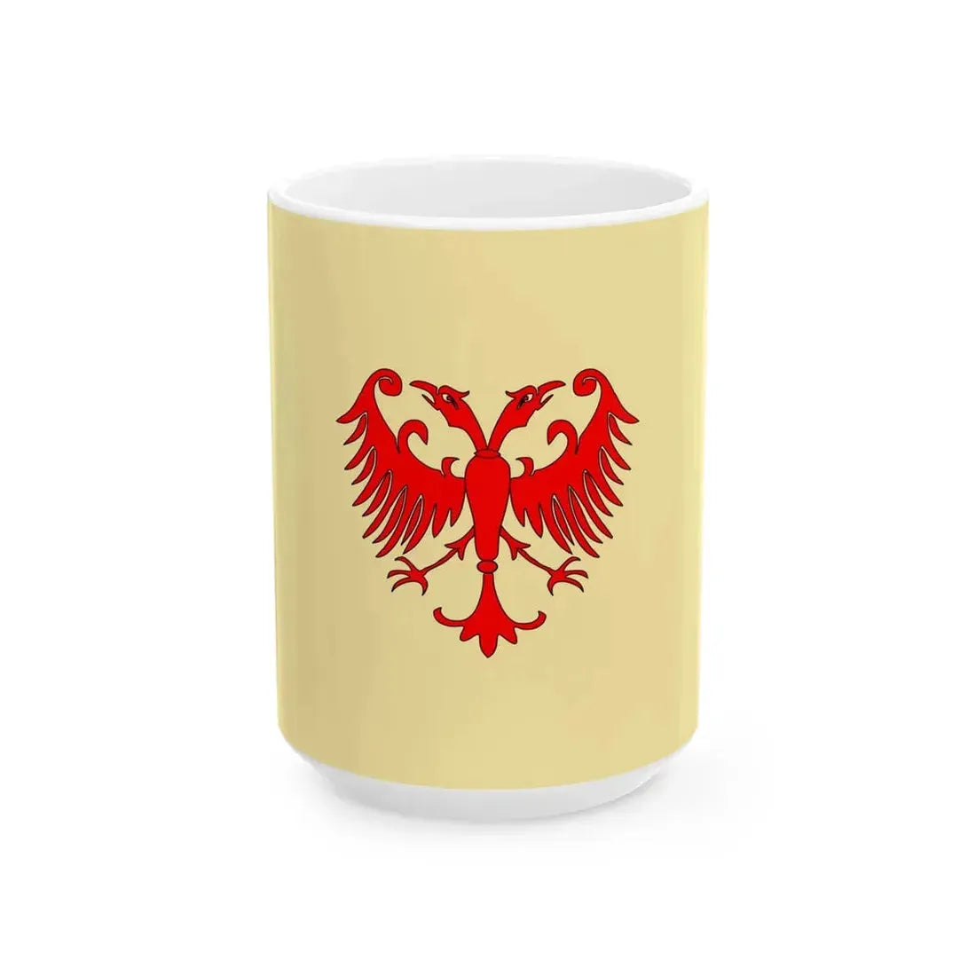 Flag of the Serbian Empire reconstruction (North Macedonia) White Coffee Mug 15oz - Go Mug Yourself