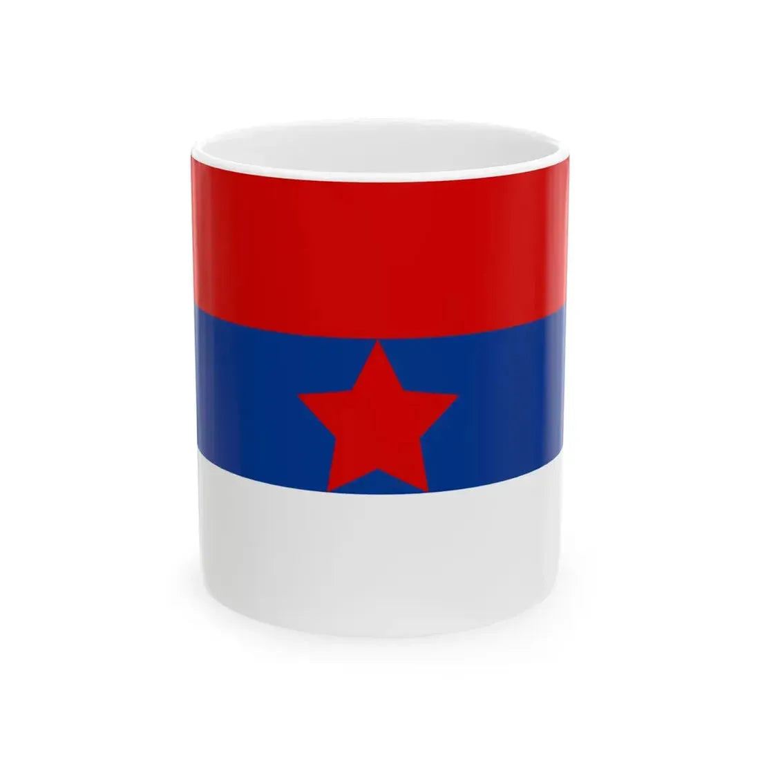 Flag of the Serbian Partisans (Montenegro) White Coffee Mug 11oz - Go Mug Yourself