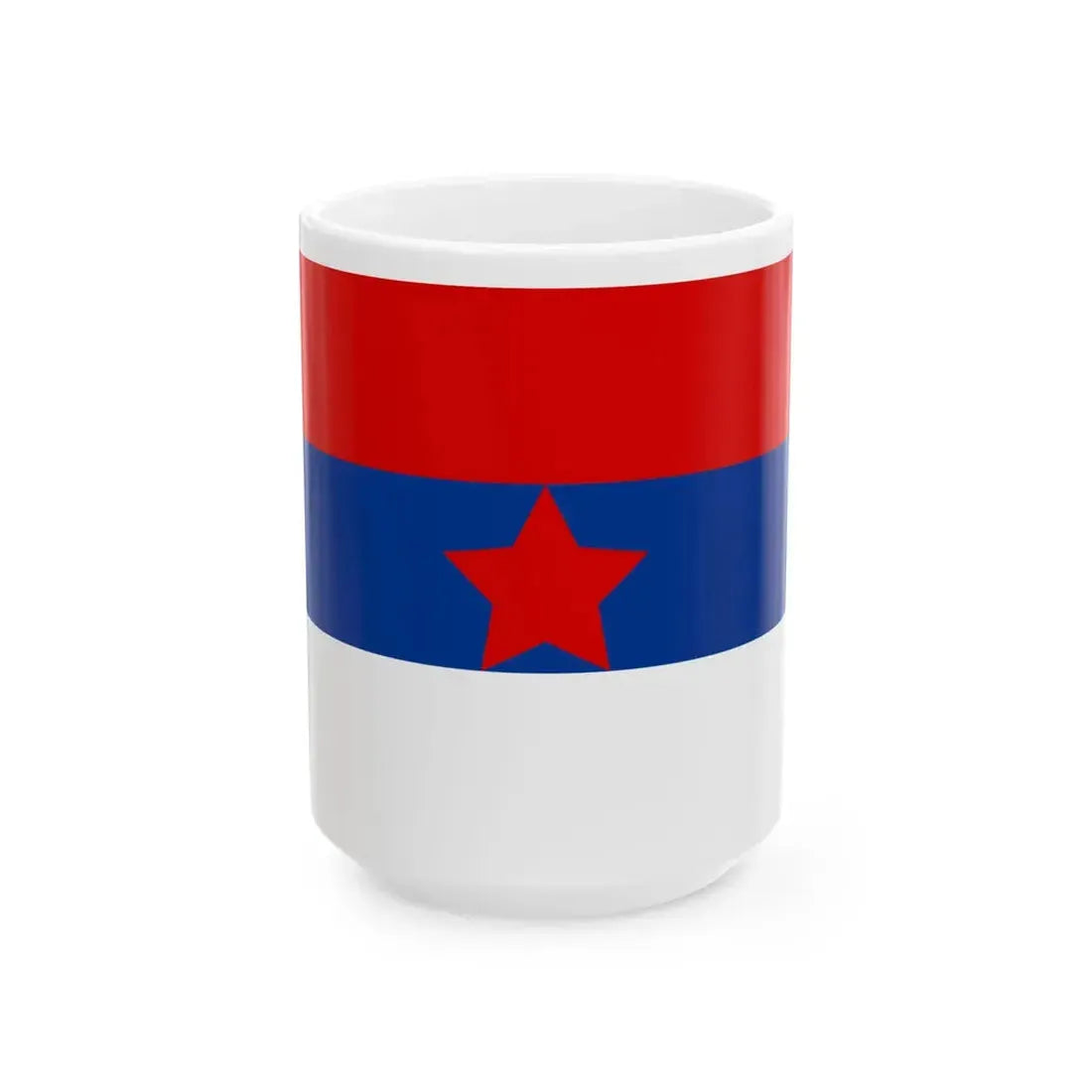 Flag of the Serbian Partisans (Montenegro) White Coffee Mug 15oz - Go Mug Yourself