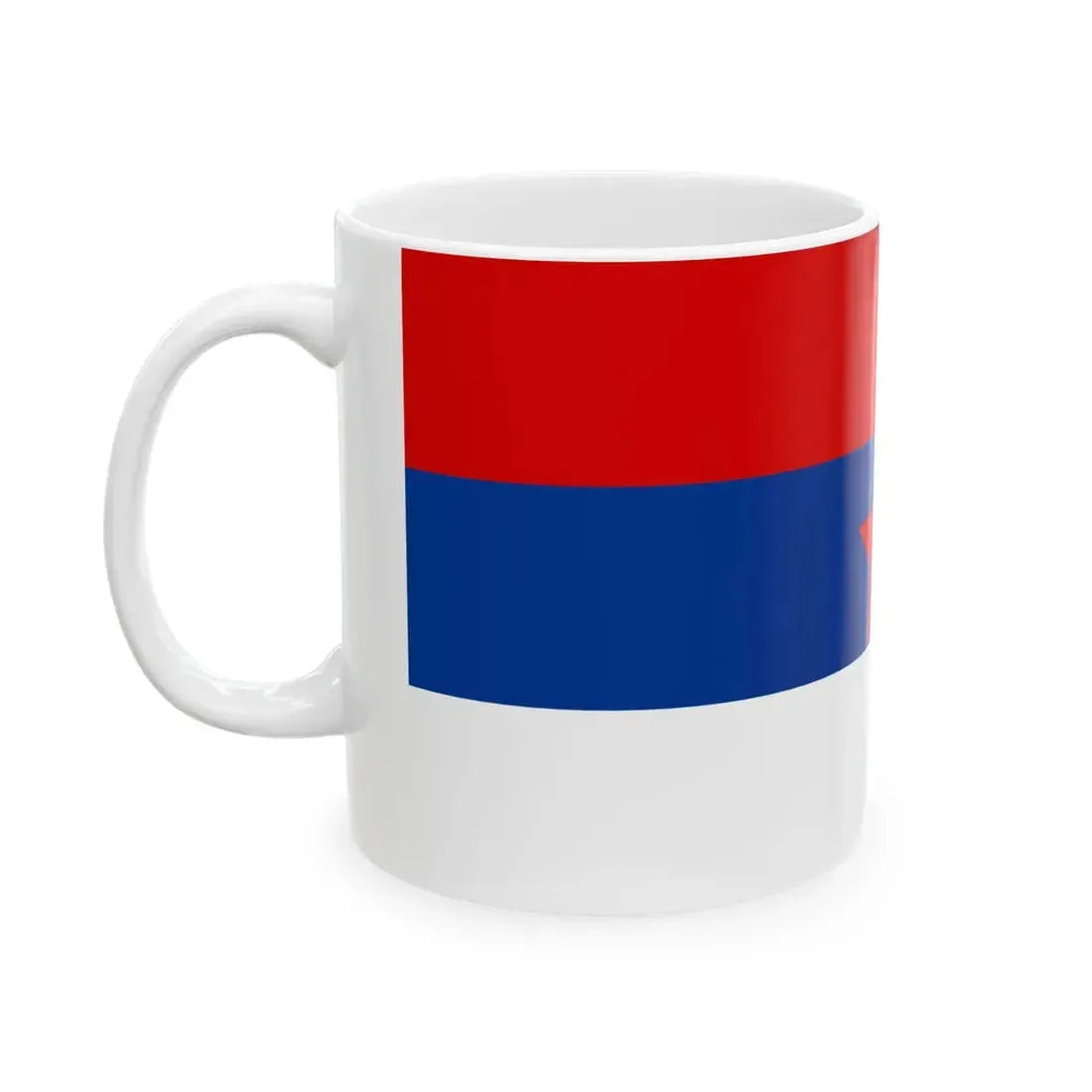 Flag of the Serbian Partisans (Montenegro) White Coffee Mug - Go Mug Yourself