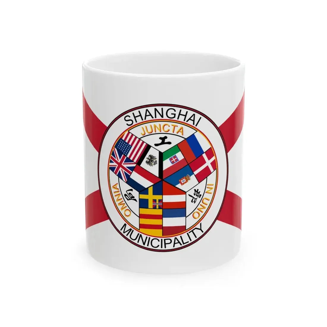 Flag of the Shanghai International Settlement pre-WWI (China) White Coffee Mug 11oz - Go Mug Yourself