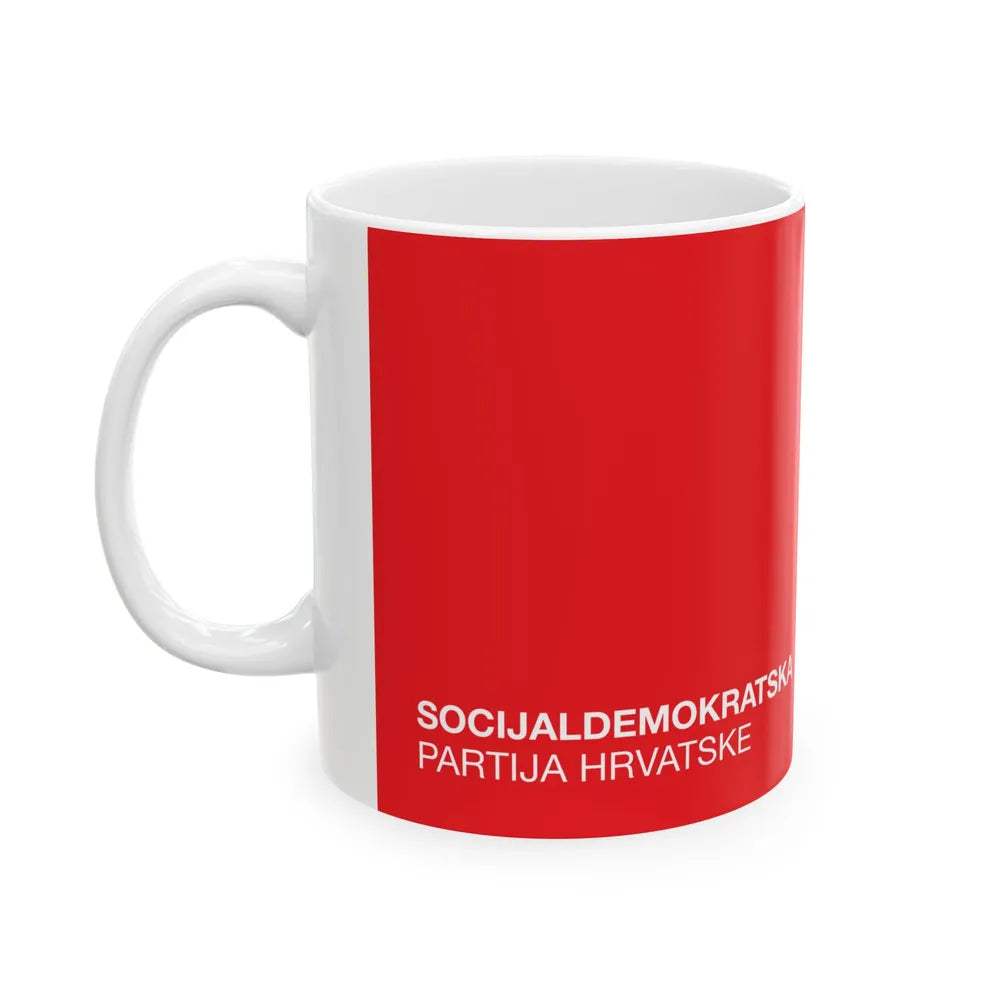 Flag of the Social Democratic Party of Croatia (Croatia) White Coffee Mug - Go Mug Yourself