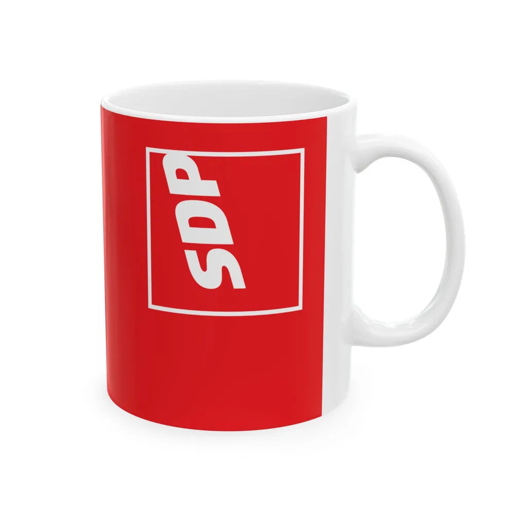 Flag of the Social Democratic Party of Croatia (Croatia) White Coffee Mug - Go Mug Yourself