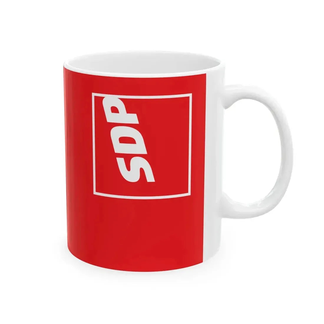 Flag of the Social Democratic Party of Croatia (Croatia) White Coffee Mug - Go Mug Yourself