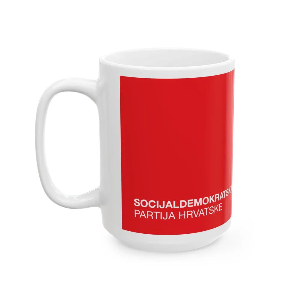Flag of the Social Democratic Party of Croatia (Croatia) White Coffee Mug - Go Mug Yourself