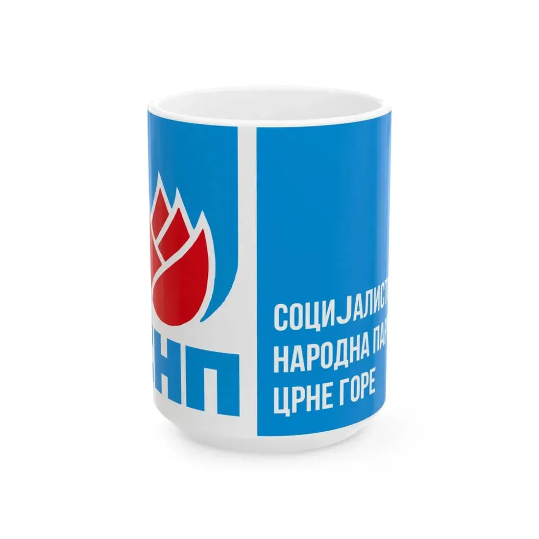 Flag of the Socialist Peoples Party of Montenegro (Montenegro) White Coffee Mug 15oz - Go Mug Yourself