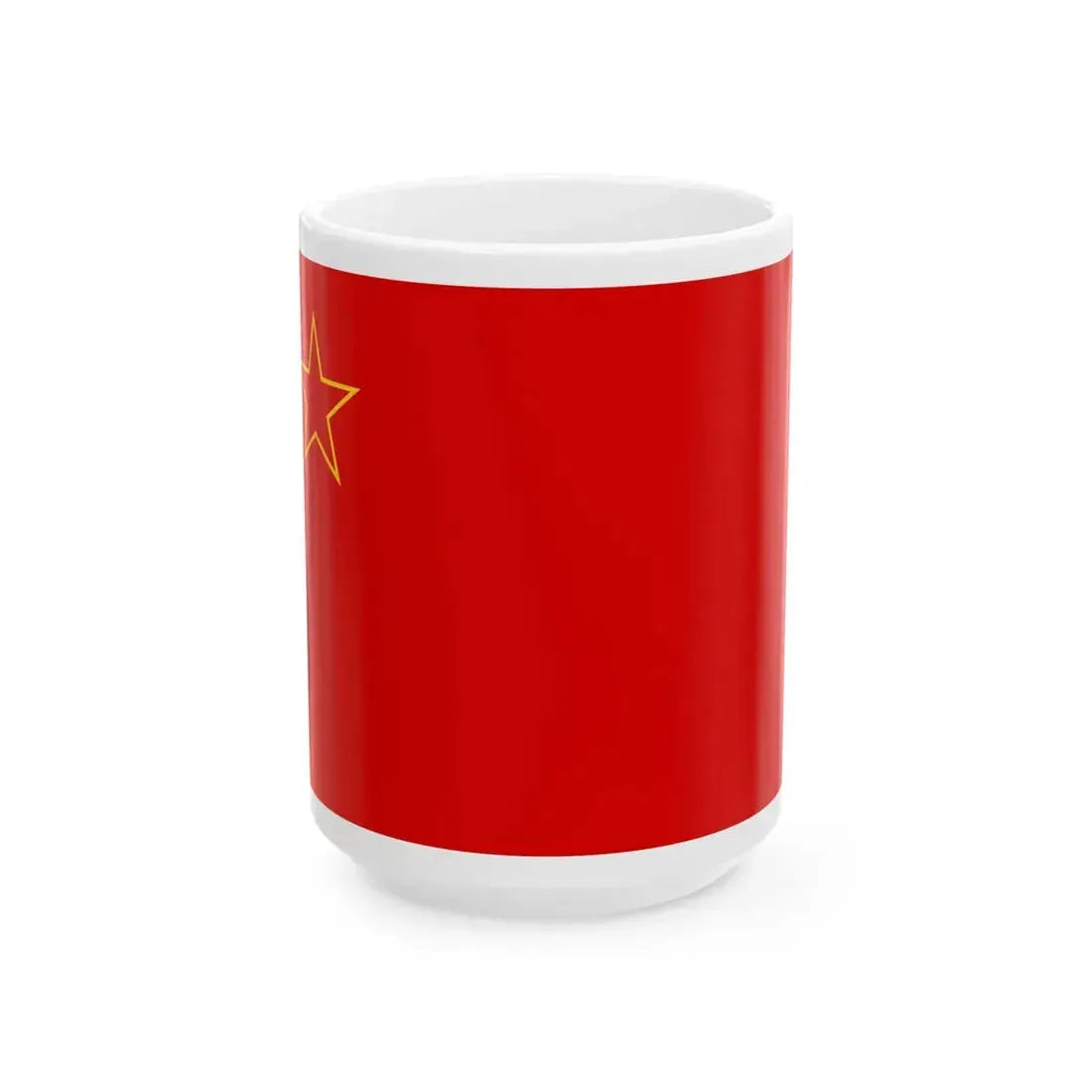 Flag of the Socialist Republic of Macedonia 1963-1991 (North Macedonia) White Coffee Mug 15oz - Go Mug Yourself