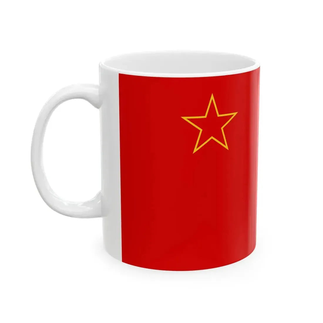 Flag of the Socialist Republic of Macedonia 1963-1991 (North Macedonia) White Coffee Mug - Go Mug Yourself