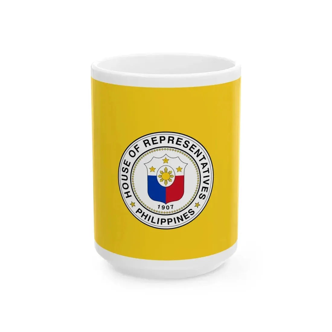 Flag of the Speaker of the House of Representatives of the Philippines (Philippines) White Coffee Mug 15oz - Go Mug Yourself
