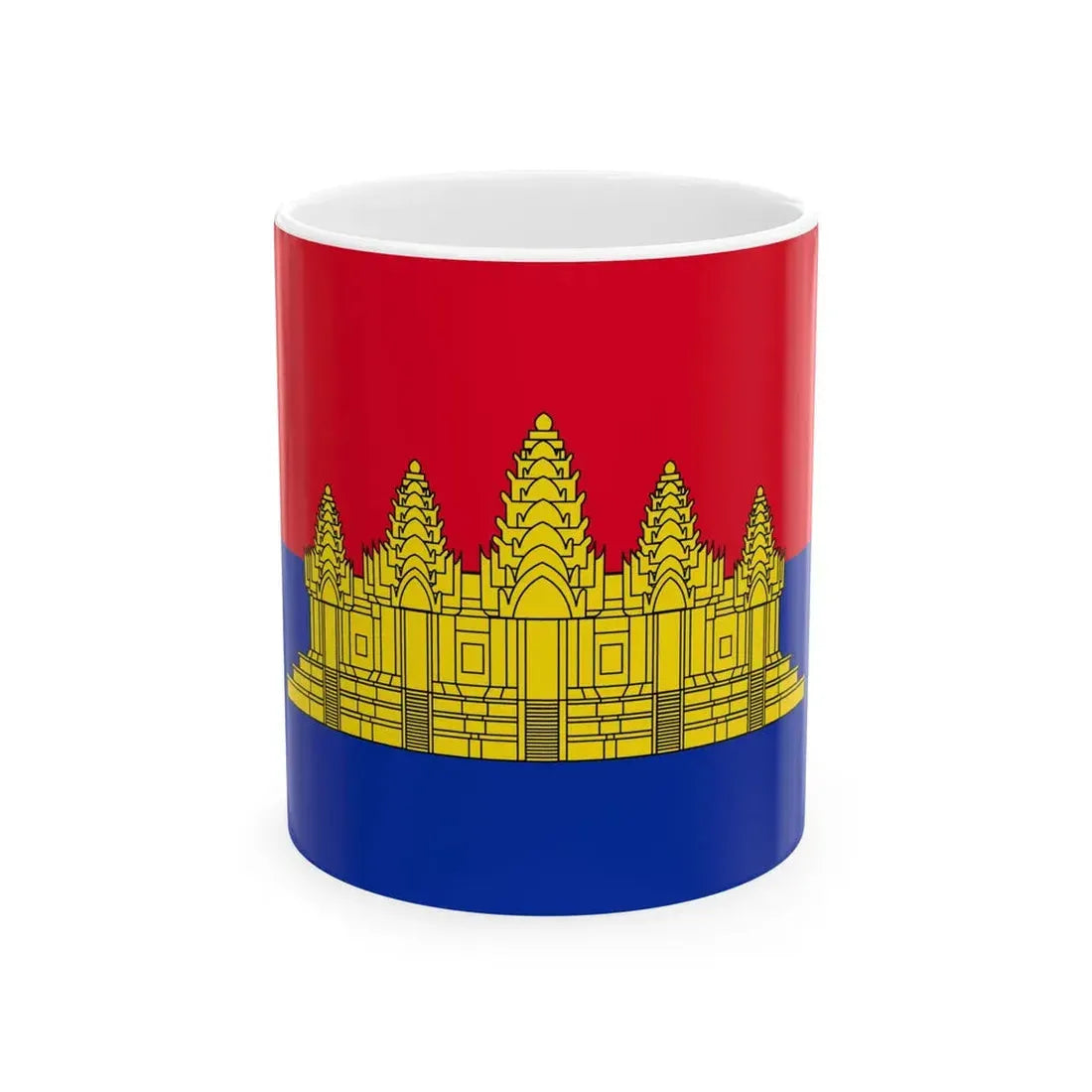Flag of the State of Cambodia 1989-1992 (Cambodia) White Coffee Mug 11oz - Go Mug Yourself