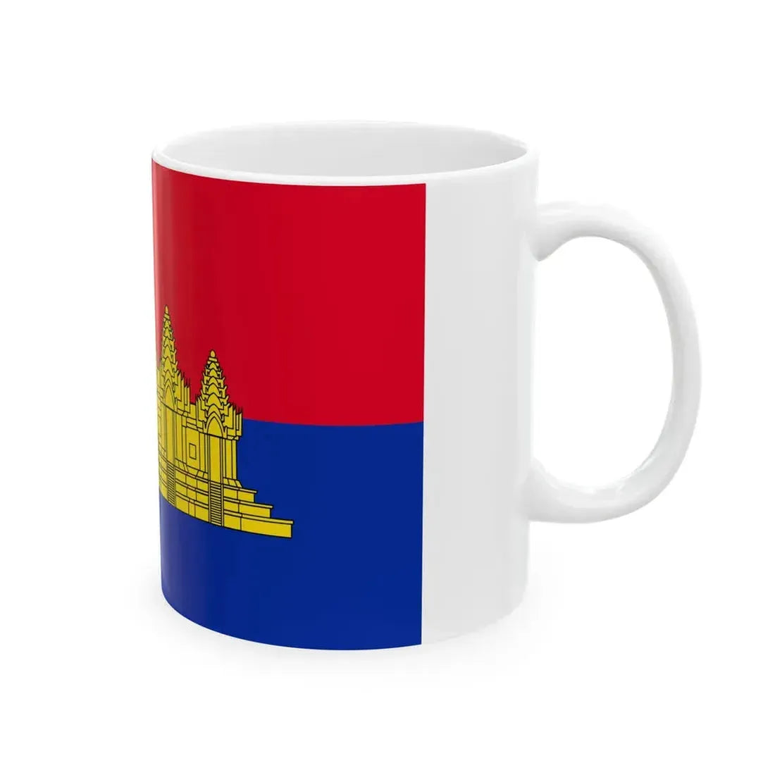 Flag of the State of Cambodia 1989-1992 (Cambodia) White Coffee Mug - Go Mug Yourself