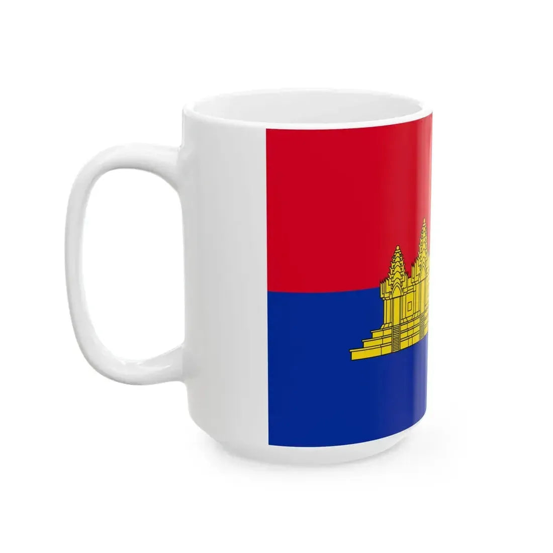 Flag of the State of Cambodia 1989-1992 (Cambodia) White Coffee Mug - Go Mug Yourself