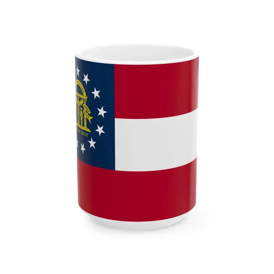 Flag of the State of Georgia (Georgia) White Coffee Mug 15oz - Go Mug Yourself