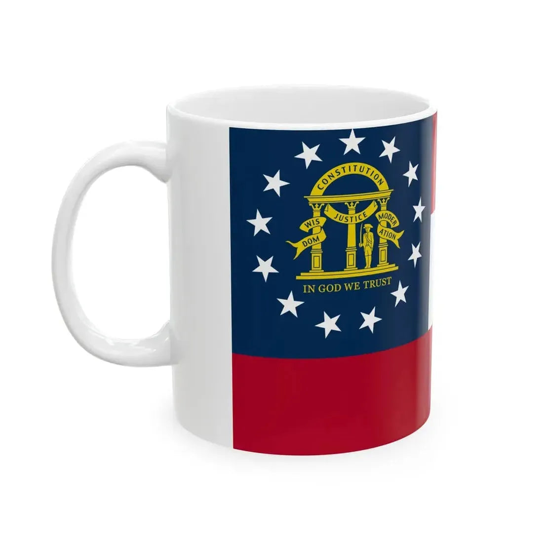 Flag of the State of Georgia (Georgia) White Coffee Mug - Go Mug Yourself