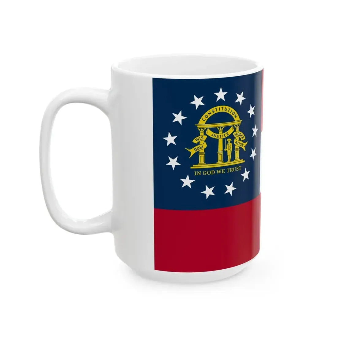Flag of the State of Georgia (Georgia) White Coffee Mug - Go Mug Yourself
