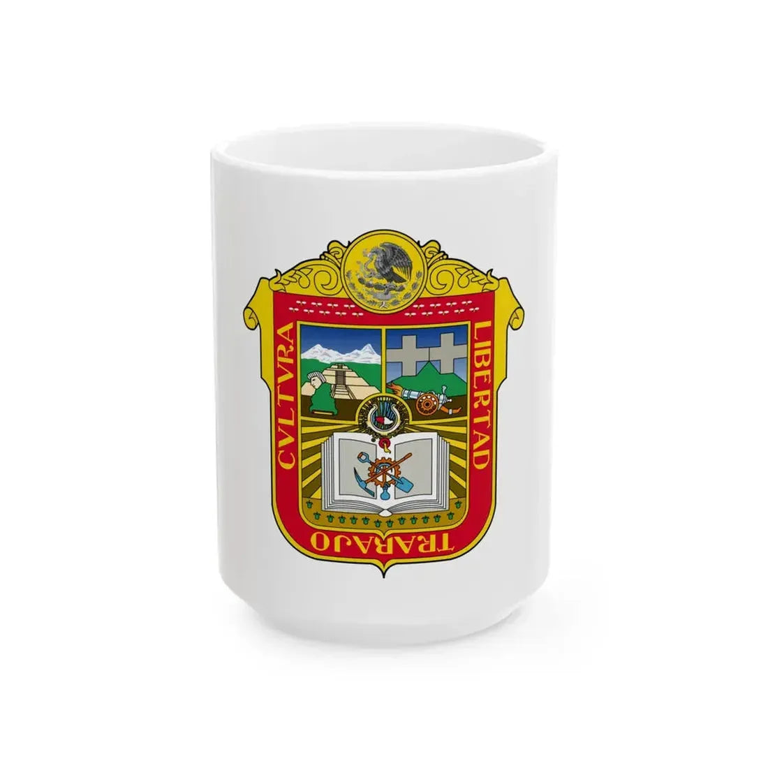 Flag of the State of Mexico (Mexico) White Coffee Mug 15oz - Go Mug Yourself