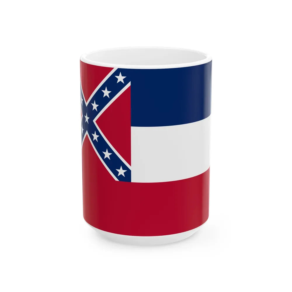 Flag of the State of Mississippi 1894-1906 (United States) White Coffee Mug 15oz - Go Mug Yourself