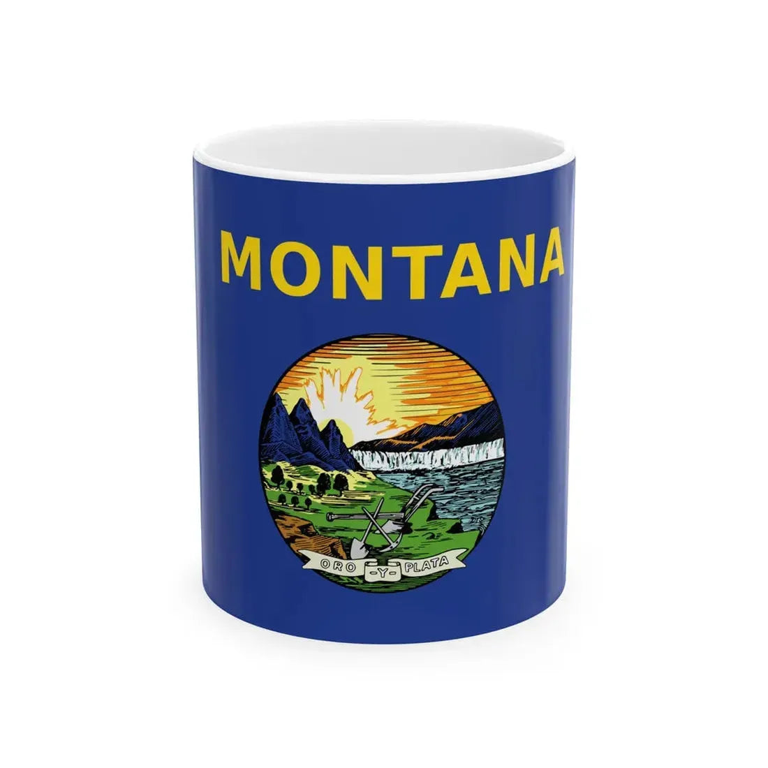 Flag of the State of Montana (United States) White Coffee Mug 11oz - Go Mug Yourself