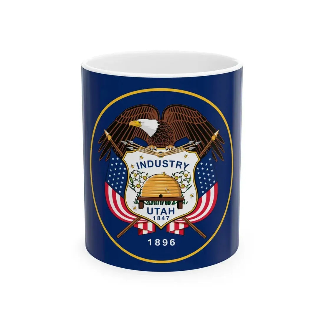 Flag of the State of Utah 2011-2024 (United States) White Coffee Mug 11oz - Go Mug Yourself
