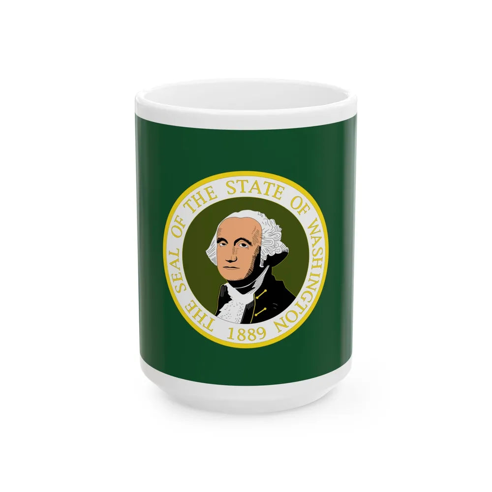 Flag of the State of Washington 1923-1967 (United States) White Coffee Mug 15oz - Go Mug Yourself