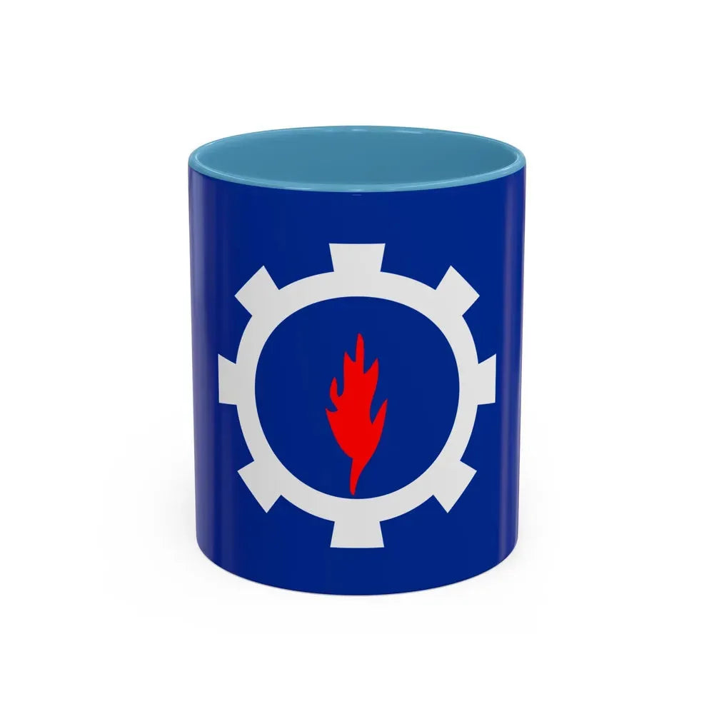 Flag of the Suez Governorate Egypt - Accent Coffee Mug 11oz Light Blue - Go Mug Yourself