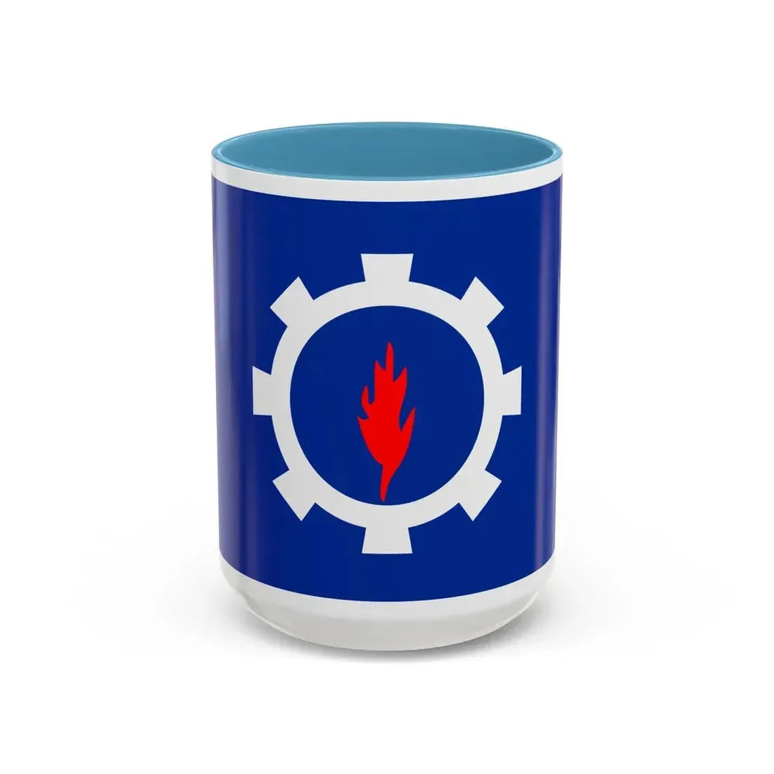 Flag of the Suez Governorate Egypt - Accent Coffee Mug 15oz Light Blue - Go Mug Yourself