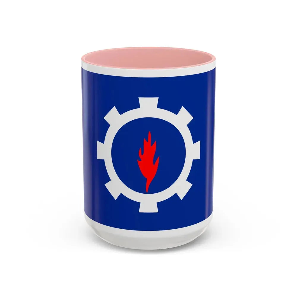 Flag of the Suez Governorate Egypt - Accent Coffee Mug 15oz Pink - Go Mug Yourself