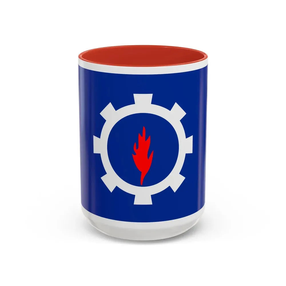 Flag of the Suez Governorate Egypt - Accent Coffee Mug 15oz Red - Go Mug Yourself