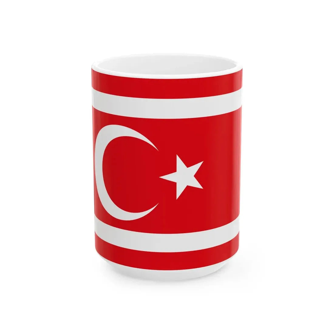 Flag of the Turkish Republic of Northern Cyprus 1983 (Cyprus) White Coffee Mug 15oz - Go Mug Yourself