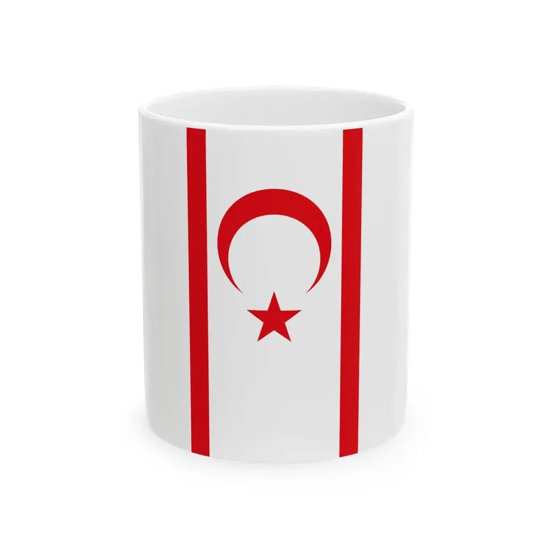 Flag of the Turkish Republic of Northern Cyprus vertical format (Cyprus) White Coffee Mug 11oz - Go Mug Yourself
