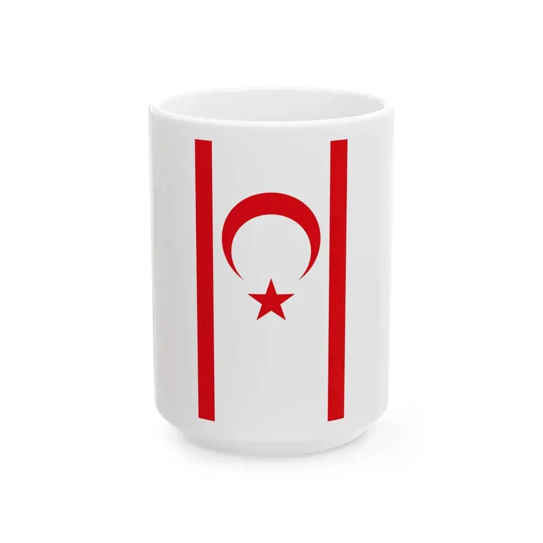 Flag of the Turkish Republic of Northern Cyprus vertical format (Cyprus) White Coffee Mug 15oz - Go Mug Yourself