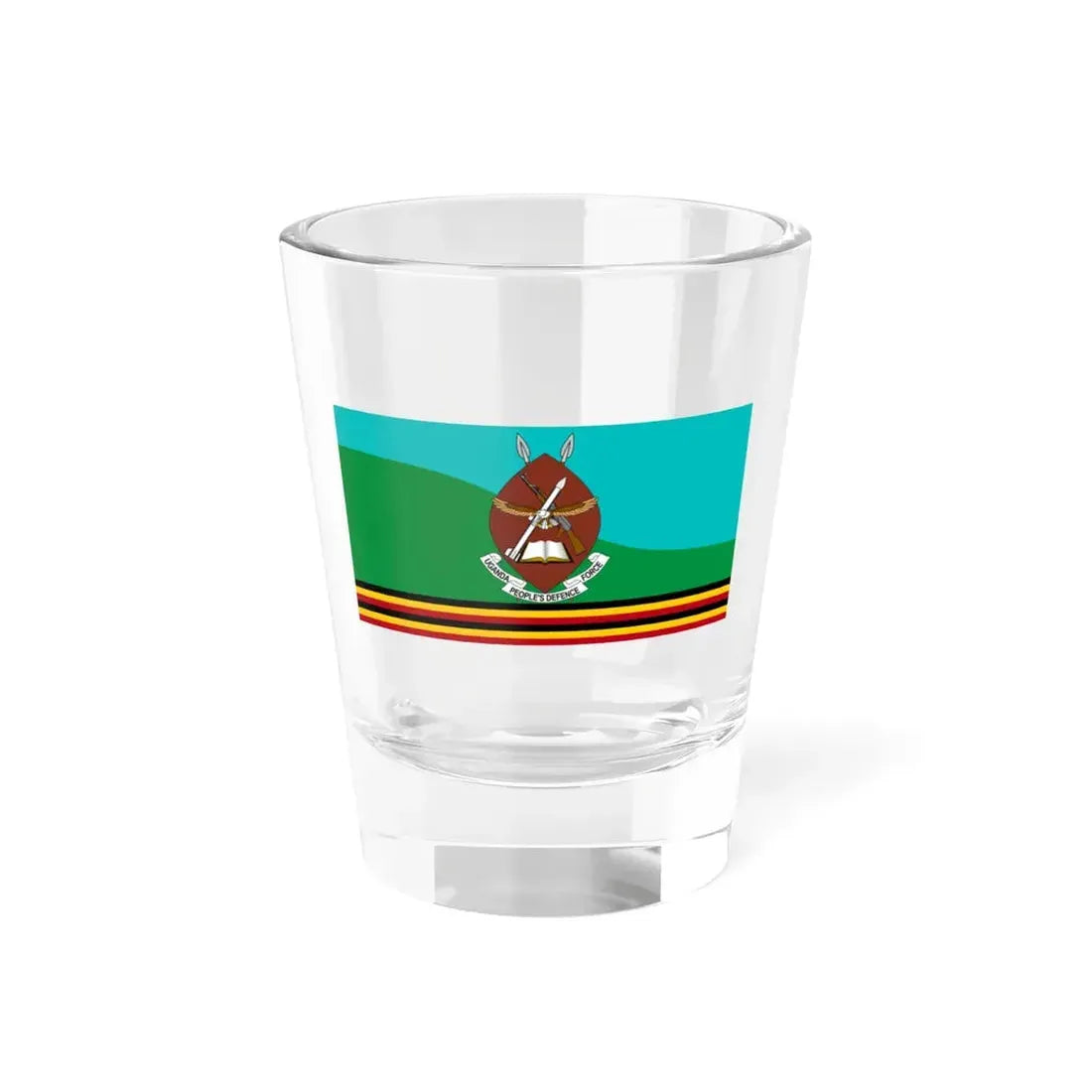 Flag of the Uganda Peoples Defence Force 2019 (Uganda) Shot Glass 1.5oz 1.5oz - Go Mug Yourself