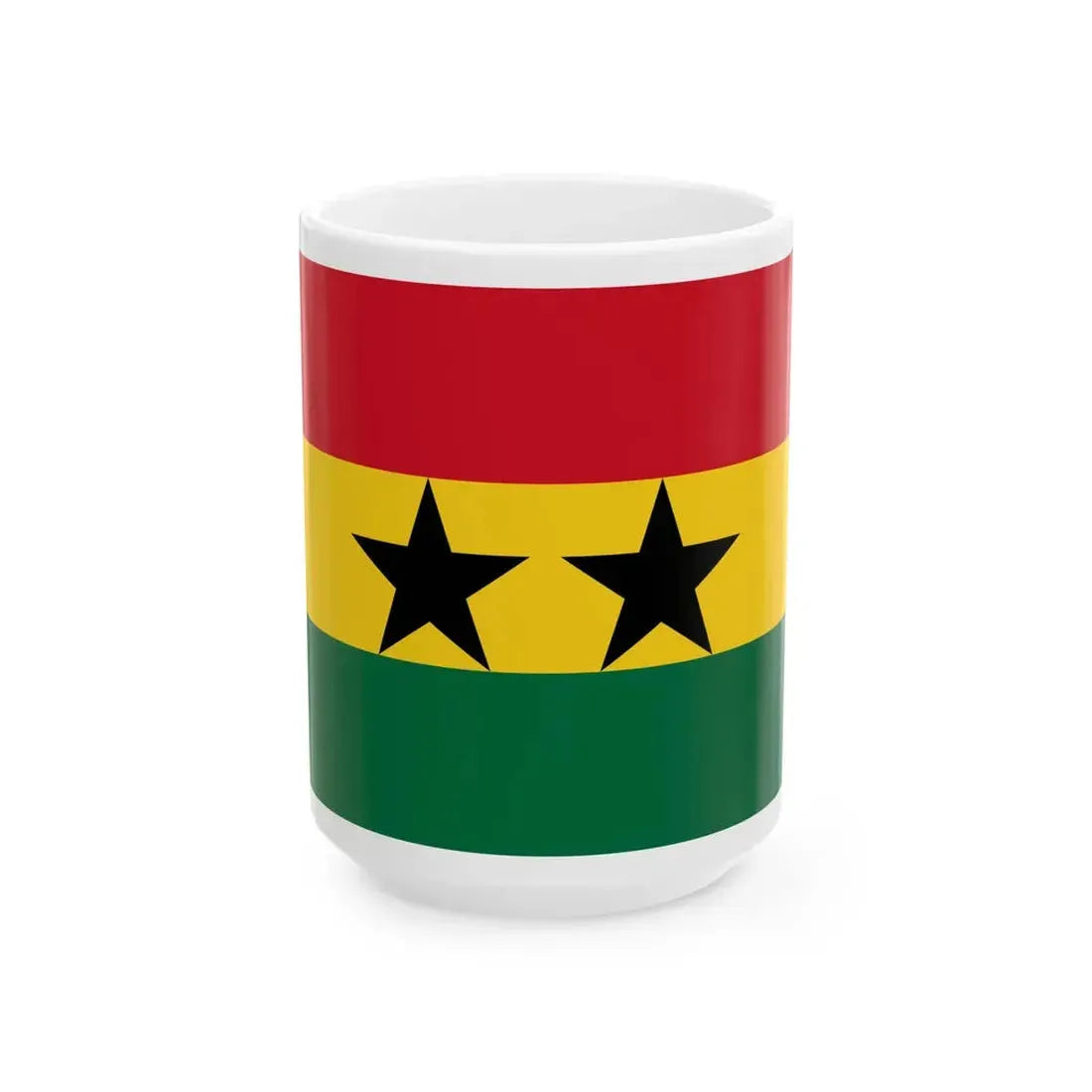 Flag of the Union of African States 1958-1961 (Ghana) White Coffee Mug 15oz - Go Mug Yourself
