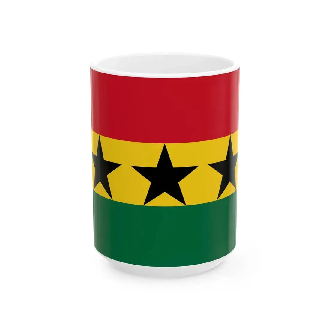 Flag of the Union of African States 1961-1962 (Ghana) White Coffee Mug 15oz - Go Mug Yourself