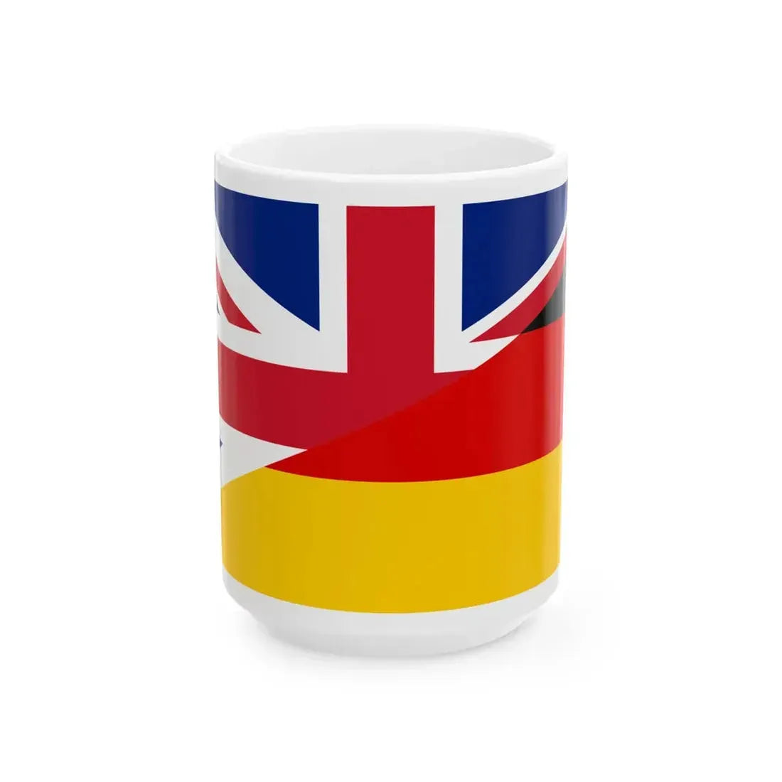 Flag of the United Kingdom and Germany (Germany) White Coffee Mug 15oz - Go Mug Yourself