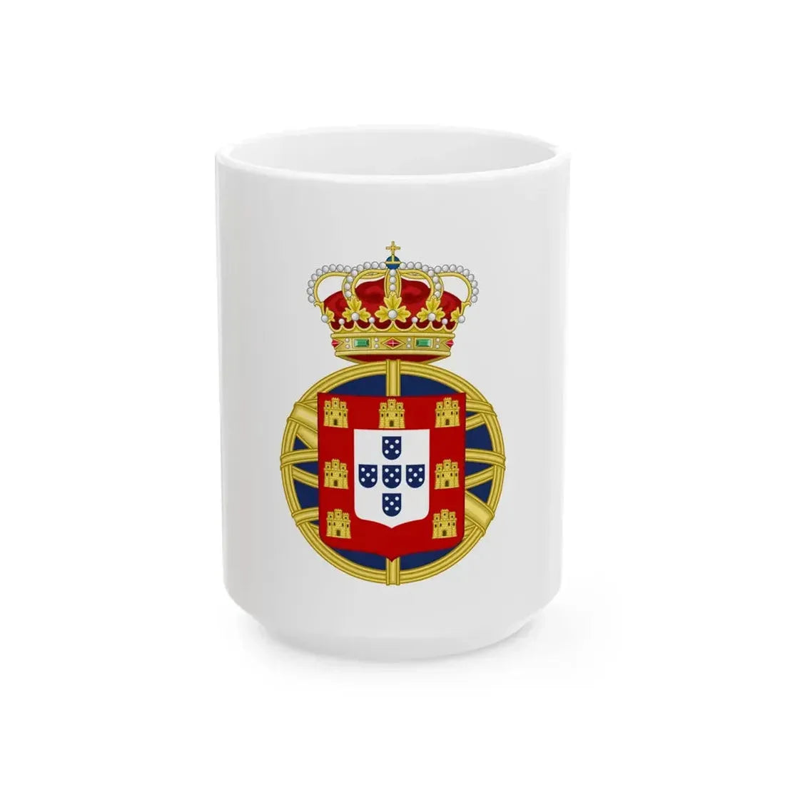 Flag of the United Kingdom of Portugal Brazil and the Algarves 1815-1825 (Portugal) White Coffee Mug 15oz - Go Mug Yourself
